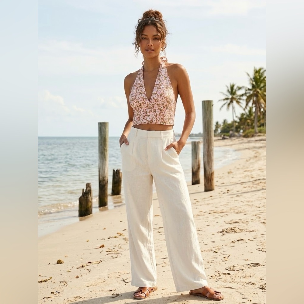 Abound Floral Halter Crop Top